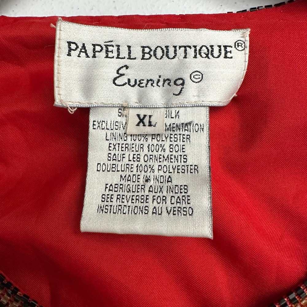 Papell Boutique Evening‎ Womens Jacket Size XL Silk Beaded Glam Whimsigoth - Picture 4 of 9